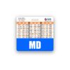 MD Badge Buddy Horizontal w/Height & Weight Conversion Charts (Standard, Blue)