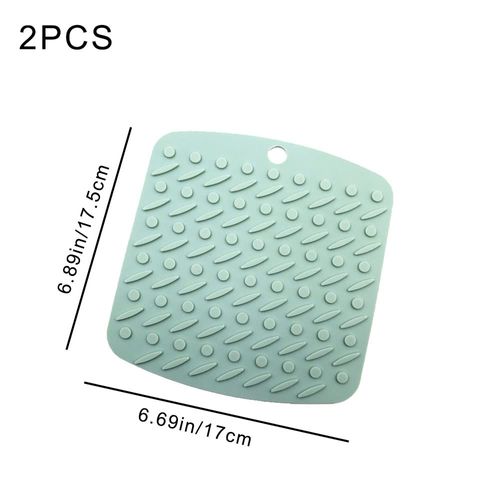 Silicone Mats Non Slip Heat Proof Mats Extra Thick Silicone Trivet Heat resistant Mats for Hot Pots and Pans, Pack of 2