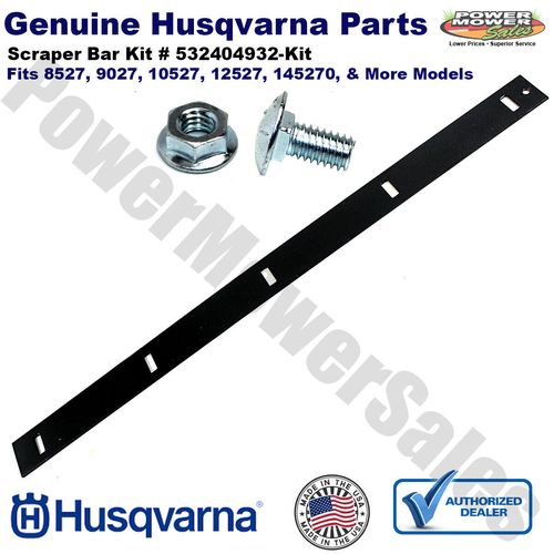 Husqvarna Snowblower Scraper Bar Kit w Nut & Bolt 532404932 532407727 532184097
