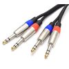 2 x 6.35mm 1/4" Stereo TRS Jack Balanced Twin Lead/Signal Audio Patch Cable 5m