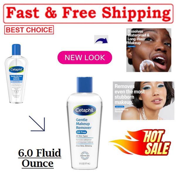 Cetaphil Gentle Waterproof Makeup Remover, Oil-Free for Sensitive Skin, 6.0 oz