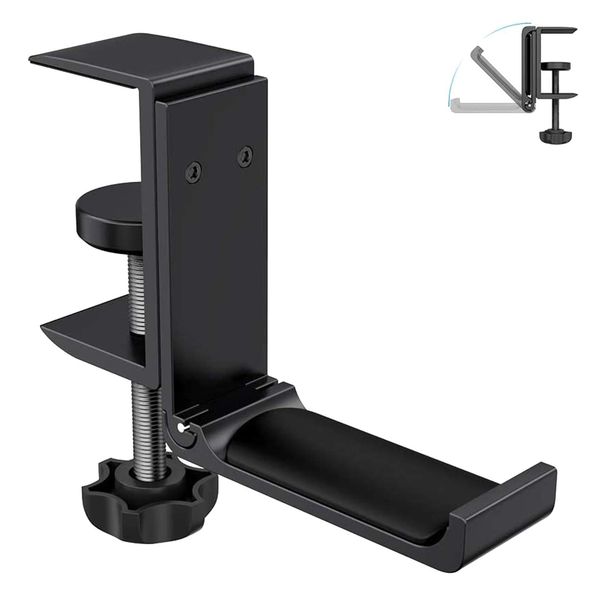 Simpeak Headphone Stand, Headphone Hanger, Holder, Foldable, Easy to Install, Multifunction, Aluminum, Can Hang Earphones, Headphones, Bags, Umbrella, Clothes, Suitable for Desk, Shelf, Curved Surface