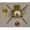 CORBIN #0738 DRAWER LOCK, SATIN CHROME, FOR 1-1/8" THICKNESS, KEY #4T14712