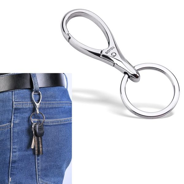 Keepfine Motorcycle Key Chain, Bicycle Key Ring, Car Keychain, Carabiner Hook, Lightweight, Long Lasting, Easy Handling, Prevents Losing and Shedding, Simple, Stylish Key Clip, Men's and Women's, Key