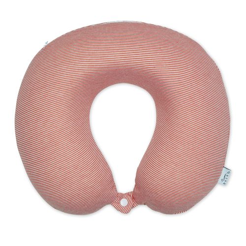 Bucky Jersey Stripe Travel Comfort Travel Accessories, Memory Foam Neck Pillow, Pink Stripe, One Size