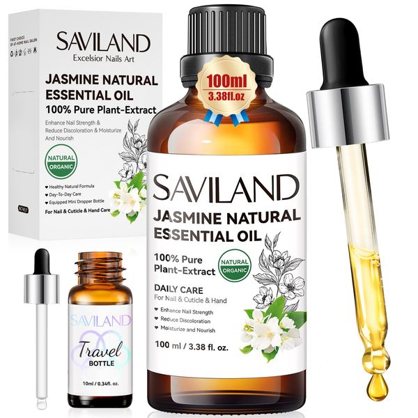 Saviland Rizinusöl Bio Kaltgepresst 100ml: 100% Rein, Natürlich, Organic Castor Oil Pflege für Nägel, Wimpern, Augenbrauen, Haare, Bart, Haut, Vegan & Cruelty Free, mit Glasflasche + Pipette + Pumpe