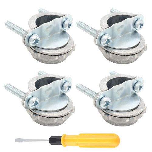 Kyuionty 4 Pcs 3/4 Inch Clamp Type Cable Connectors, Zinc Clamp Cable Connector Fittings for Metallic Conduit Protect Cables