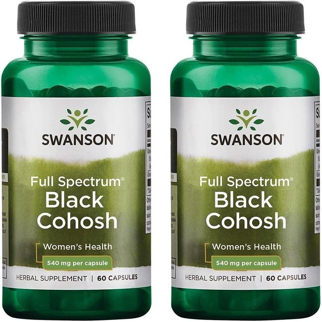 2 pack BLACK COHOSH 540 mg 120 Caps (2x60), Eases the transition into menopause