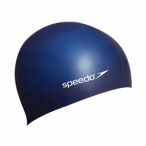 Speedo Unisex's Plain Flat Swimming Cap-Blue Marino, One Size, Navy