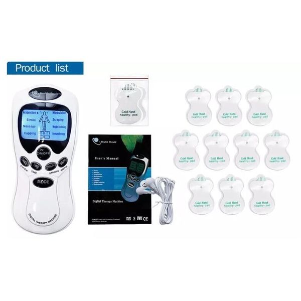 Health Herald TENS EMS Unit 8 Modes Muscle Stimulator for Pain Relief w/ 12 Pads