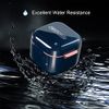 whoobell Denture Cup，Retainer Case,Cute Night Mouth Guard Box Holder, Storage Soak Container with Strainer basket for Travel Cleaning.(1 Pack,Blue)
