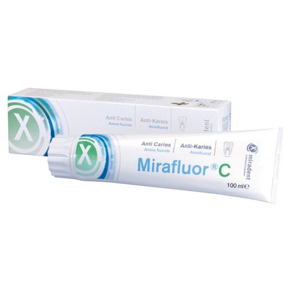 miradent Mirafluor® C Toothpaste 100 ml | For Thorough Cleaning of Teeth & Gums | Anti-Caries | Plaque Prevention | Strengthens Enamel | Fresh Mint Flavour | With Xylitol