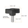 sourcing map 20pcs Tee Wing Knobs Thumb Screws M6 x 12mm Standard Male Thread Plastic T Knobs Handles Hand Clamping Knobs Grip Thumbscrew, Black