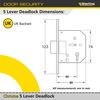 Sterling MLD530N 5 Lever Deadlock, Chrome, 3.0" 76mm