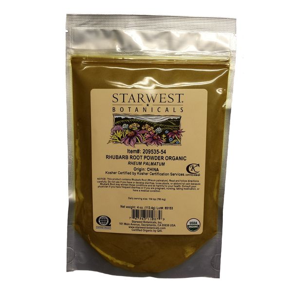 Organic Rhubarb Root Powder 4 Oz