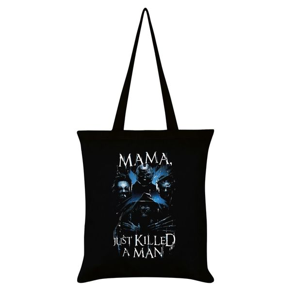 Grindstore Mama, Just Killed A Man Black Tote Bag