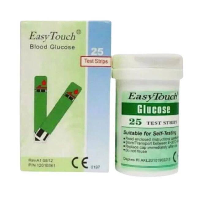 Original New Easy Touch Test Strip For Blood Glucose Level Check - 25 Strips