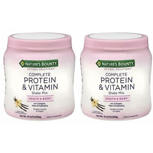 Nature's Bounty Complete Protein & Vitamin Shake Mix Vanilla- 16 oz 2PKS