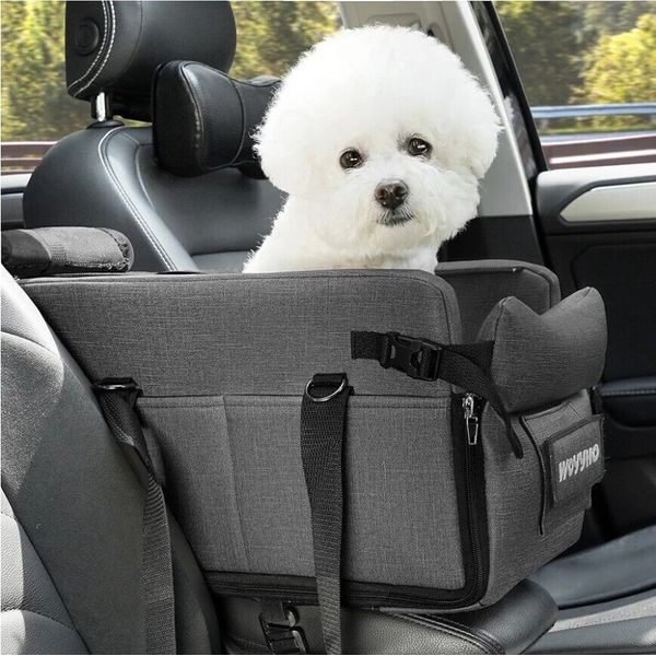 Dog Car Seat WOYYHO For Small Dogs Center Console Grey Pet Dog Cat Brand New