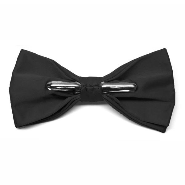 tiemart Men's Pre-Tied Clip-On Bow Tie (Black)