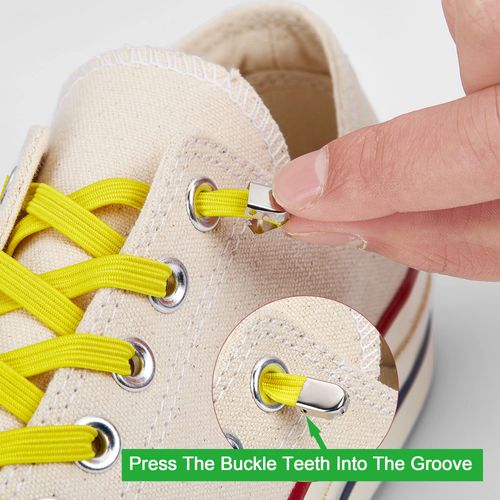 Hstgaga No Tie Elastic Shoe Laces-Elastic Shoelaces for Adults and Kids-Elastic No Tie Shoelaces White