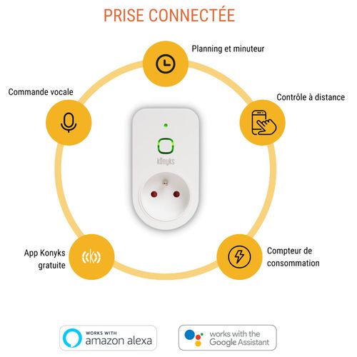 Konyks Priska+ Easy WiFi+BT 16A Smart Socket with Counter White