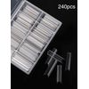 480PCS XXL Extra Long Nail Tips and Glue, 2 Packs C Curve Square False Nails Professional Set,10 Sizes Natural and Clear Straight Fake Nails,Full Cover Press on Nails Extension Kit for DIY Nail Art