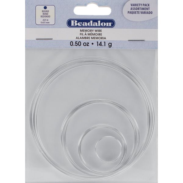 Memory Wire Combo Pack .62mm .5oz-Silver-Plated - 15 Coils