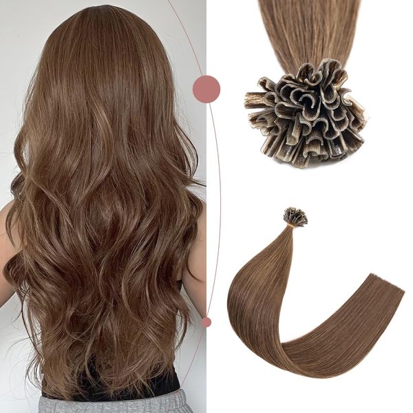 SEGOHAIR U Tip Hair Extensions Pre Bonded Hair Extensions Remy Human Hair Extensions 50 Strands 1g/Strands U-Tip Keratine Nail Fusion Hair Extensions 18 inch Dark Brown