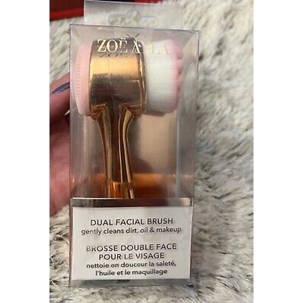 NEW Zoe Ayla Dual Face Cleansing Brush Pink And Rose Gold