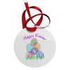 TooLoud Happy Easter Gel Look Print Circular Flat Christmas Ornament