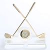 MiniatureClockCollection CR0010 Miniature Table Clock Crystal Golf Club Ball