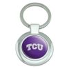 GRAPHICS & MORE TCU Primary Logo Keychain Classy Round Chrome Plated Metal