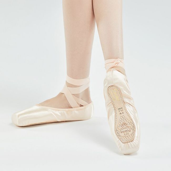 Sansha Pink Ballet Pointe Shoes Satin Upper With Ribbon Women Dance Toe  Shoes