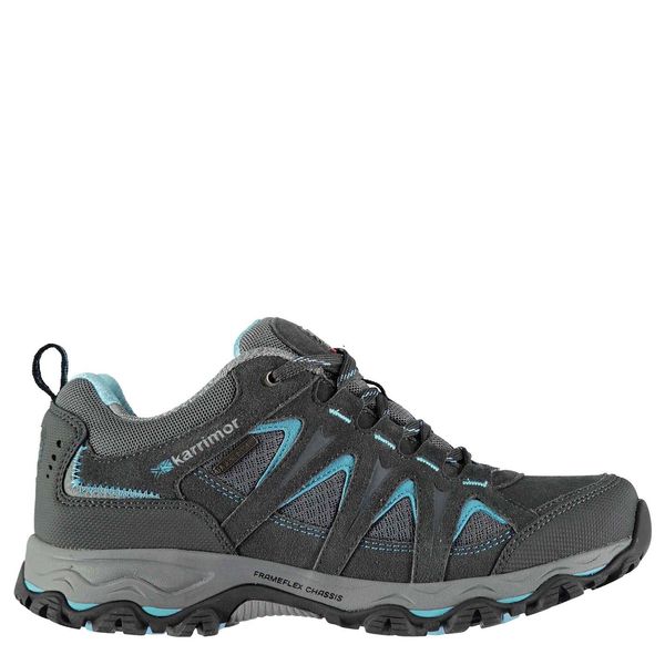 Karrimor Womens Mount Low Ladies Walking Shoes Waterproof Lace Up Hiking Grey/Blue 5