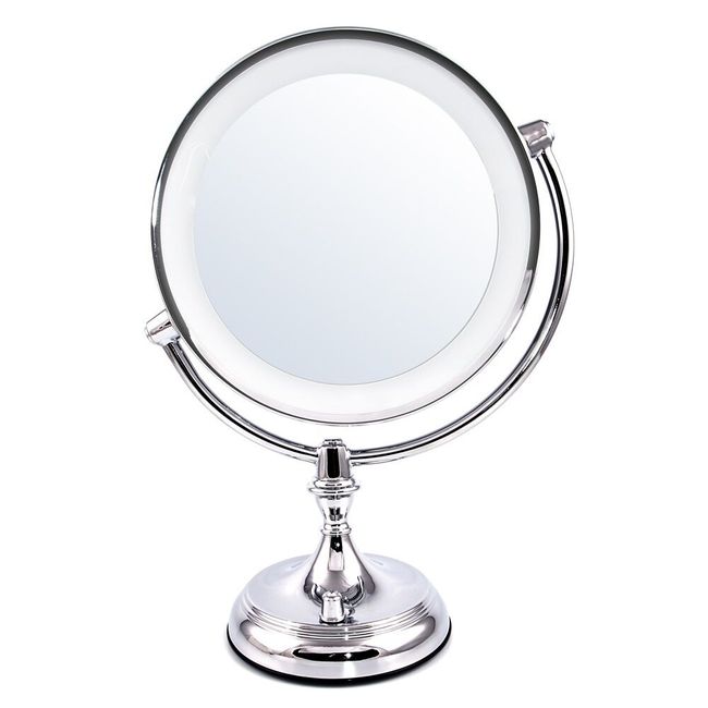 Ovente Tabletop Lighted Vanity Makeup Mirror 9.5 Inch 1X 5X Magnifier MGT95