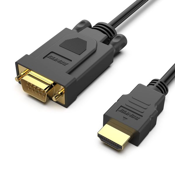 BENFEI HDMI - VGA 1.8m ケーブル(逆方向に非対応)、単方向 HDMI (ソース) - VGA (ディスプレイ) ケーブル (オス - オス) PC,モニター,プロジェクター, HDTV, Raspberry Pi, Roku, Xboxに対応