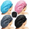 4 Pieces Jumbo Shower Cap Extra Large Shower Cap Double Layer Waterproof Shower Cap for Dreadlocks Satin Lining Reusable XL Bonnet for Women Men Thick Long Big Hair Locs Braids, 4 Colors
