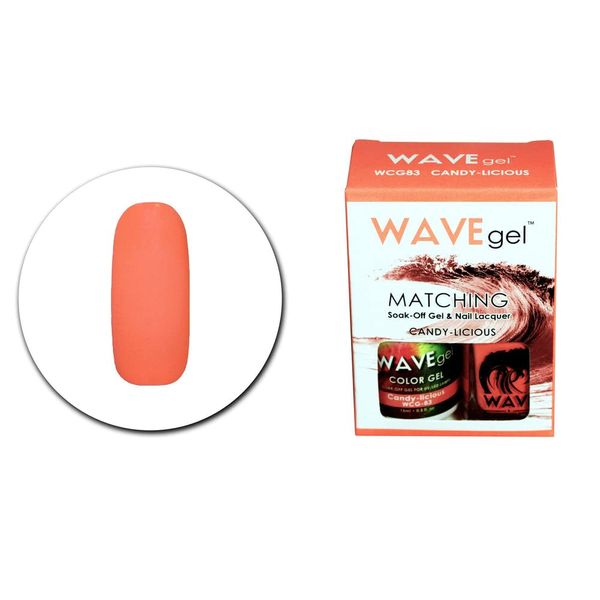 WAVEGEL Soak-0ff Gel & Nail Lacquer Matching Duo Set - Candylicious - WCG83-83 I 0.5 Oz