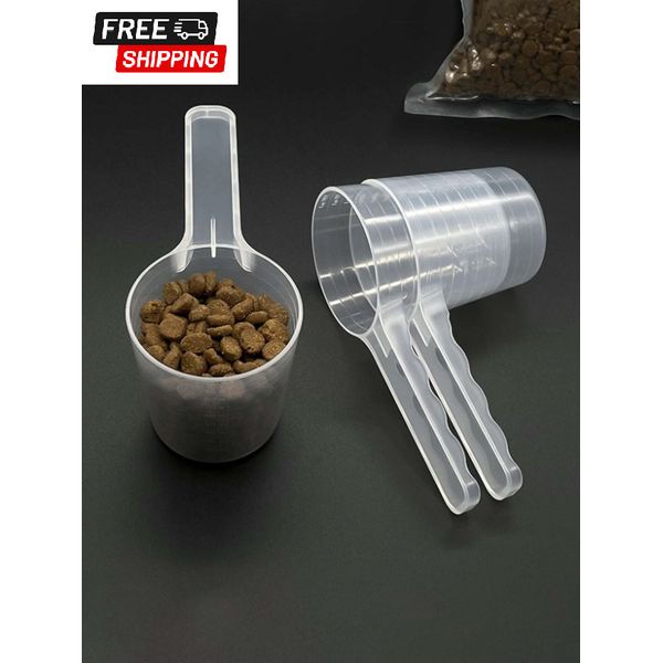 1pc (50g/100ml) Mini Transparent Measuring Spoon, Measuring Cup For Pet Food NEW