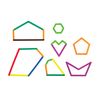 LEARNING ADVANTAGE GeoStix Basic Set - 80 Construction Sticks - 24 Activity Cards - 2 Protractors - Build 2D Shapes and Measure Angles - Teach Geometry with Construction