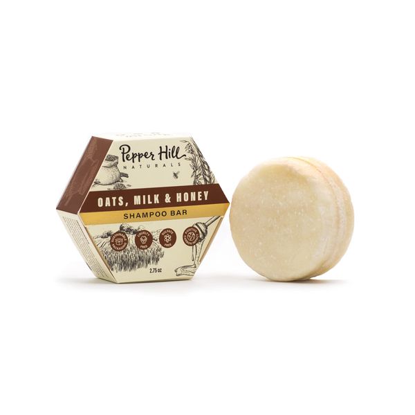 Pepper Hill Shampoo Bars for hair- Oat Milk Honey (Fragrance Free) - bar shampoo-Foaming- Plant-Based, Cruelty-Free, Solid Shampoo for Sensitive Skin - Free of Sulfates, Plastics, Water, and Parabens