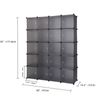 20 Cube Organizer Multifunctional Modular Storage with Hanging Rod - Gray