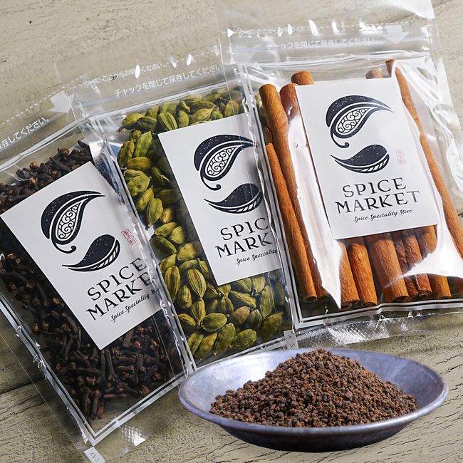 3 Piece Spice Set with Assam CTC Clove, Cardamom, Cinnamon