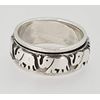 Treasure Bay 8.5mm Solid 925 Sterling Silver Ring, Elephant Design Spinning Stress Relief Ring (Y)