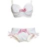 50cm Ribbon Bra & Shorts Set White x Pink