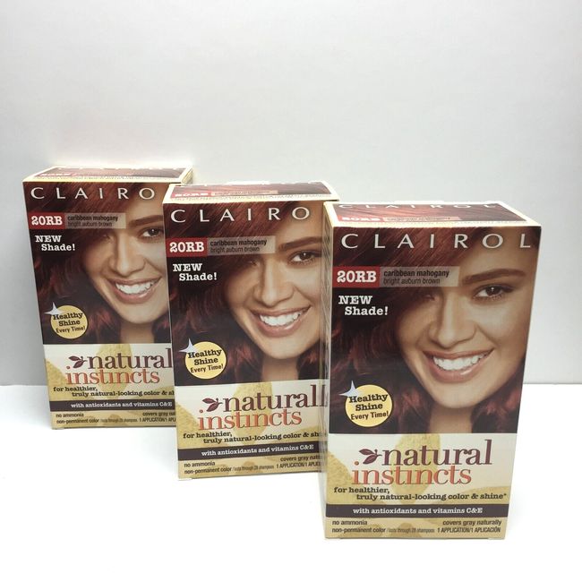 (3) Clairol Mahogany Caribbean 20RB Bright Auburn Brown Hair Color