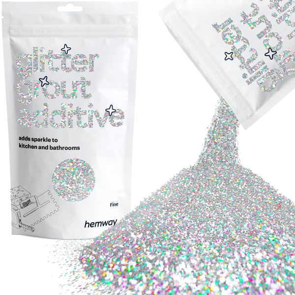 Glitter Grout Additive - 3mm - 100G (Silver Holographic) Grout Tile Additive Tiles Bathroom Wet Room Kitchen