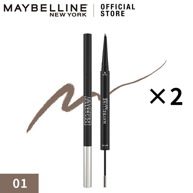 Maybelline Brow Ink Color Tint Duo 01 Cool Ash Brown Eyebrow Pencil Color Mascara 2in1 Maybelline