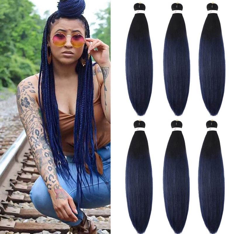Pre stretched Braiding Hair 30 Inch 6 Packs Professional Braids Hair ...